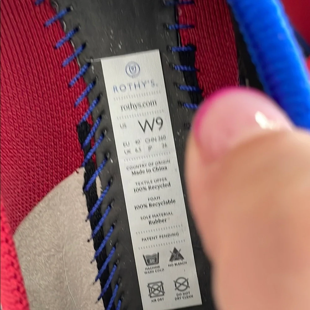 Rothy's Women's Scarlet and Blue Flats